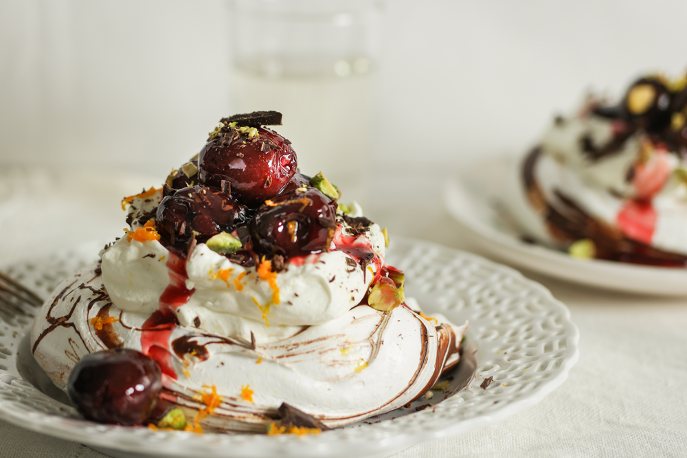 Cherry Chocolate Pavlova